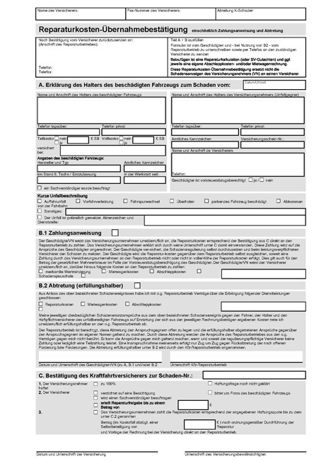 Reparaturkosten-Uebernahmebestaetigung